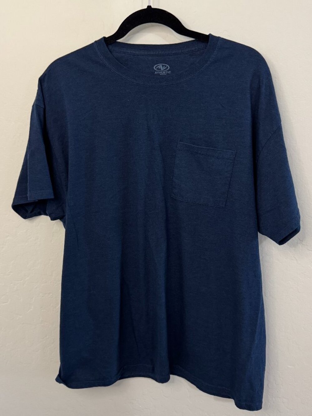 Athletic Works Navy Blue Short Sleeve Pocket Crewneck Tee | Size XL